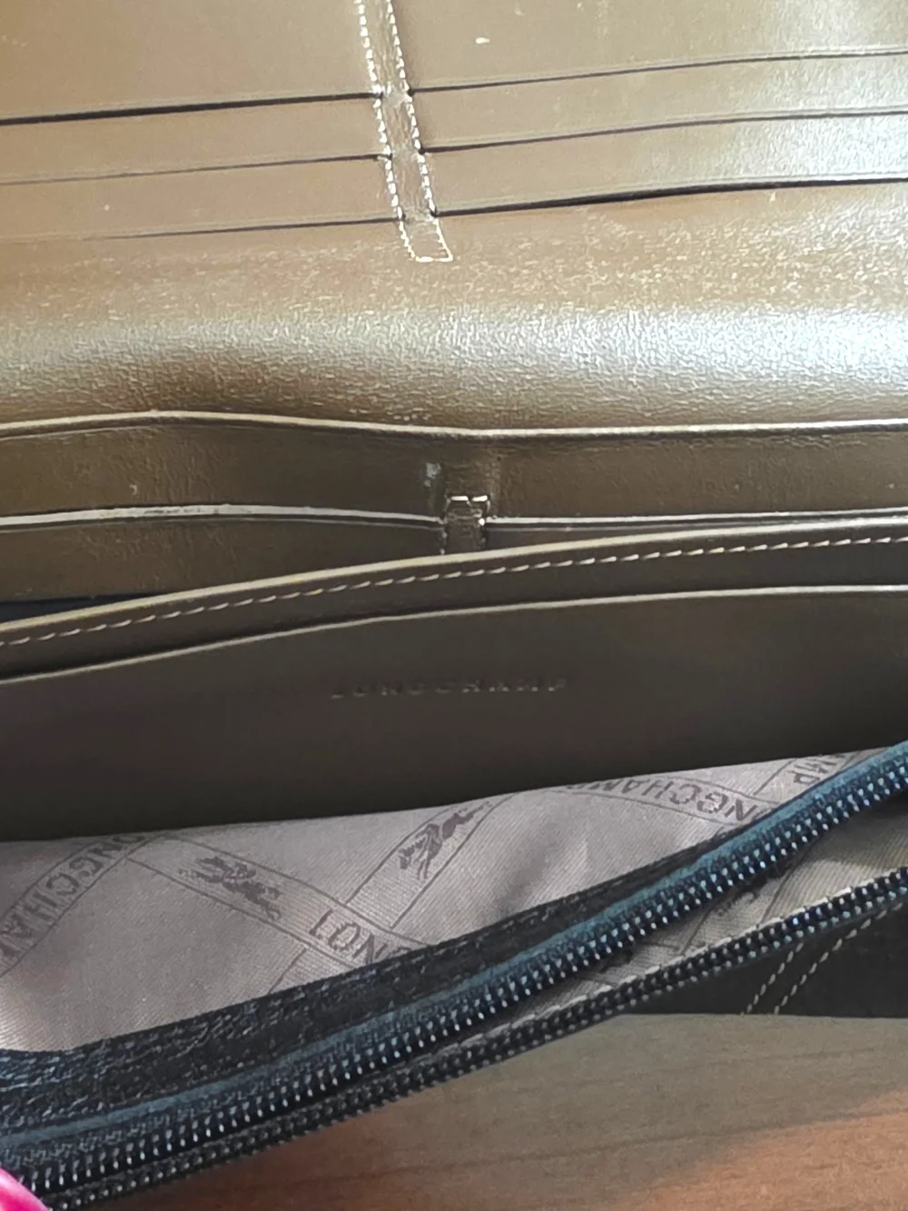 Longchamp Black Vintage Leather Wallet - Le Pliage - Picture 5 of 6